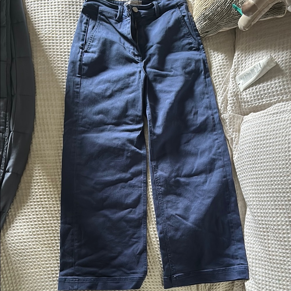 Everlane Blue Chinos High-Waisted Cropped